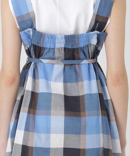 BLUE LABEL CRESTBRIDGE(ブルーレーベルクレストブリッジ)の「コットンリネンチェックドレス(ワンピース・レディース・ライトブルー/グリーン系その他2/レッド系その他4・38/36)」の16枚目の写真