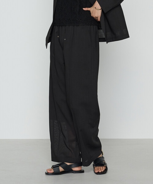 COMME CA（コムサ）の「【セットアップ対応】シアーボイルストライプ パンツ（スラックス・レディース・ブラック/ダークブラウン/キナリ・9号/11号）」の7枚目の写真