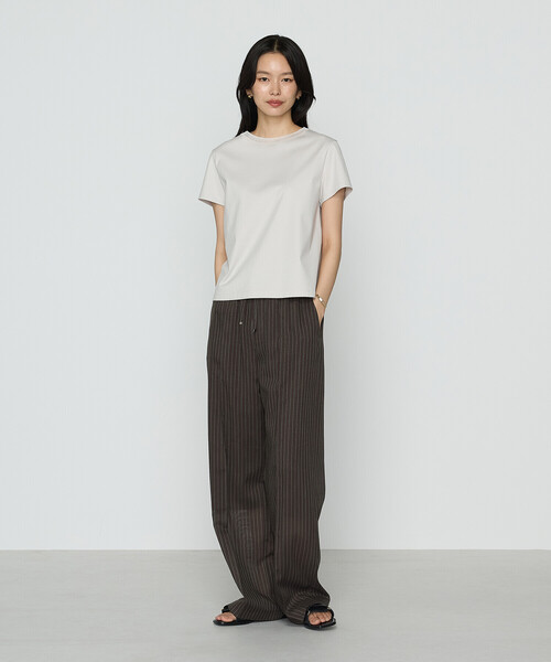 COMME CA（コムサ）の「【セットアップ対応】シアーボイルストライプ パンツ（スラックス・レディース・ブラック/ダークブラウン/キナリ・9号/11号）」の16枚目の写真