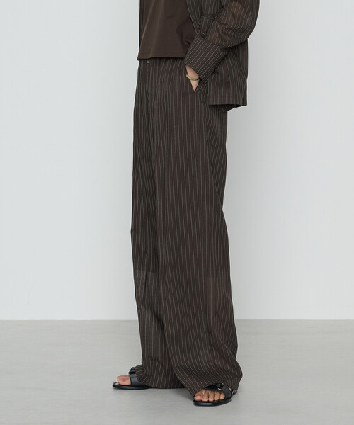 COMME CA（コムサ）の「【セットアップ対応】シアーボイルストライプ パンツ（スラックス・レディース・ブラック/ダークブラウン/キナリ・9号/11号）」の18枚目の写真