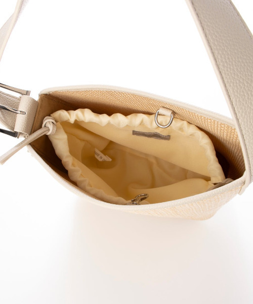 cache cache(カシュ カシュ)の「カシュカシュ cachecache / 雑材風アシンメトリートート(トートバッグ・レディース・キャメル/ブラック/アイボリー・FREE)」の7枚目の写真