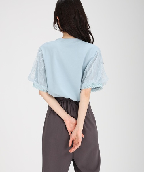 fifth(フィフス)の「パール付きパフスリーブTブラウス(Tシャツ/カットソー・レディース・ライトブルー/ブラック/ホワイト・M)」の20枚目の写真