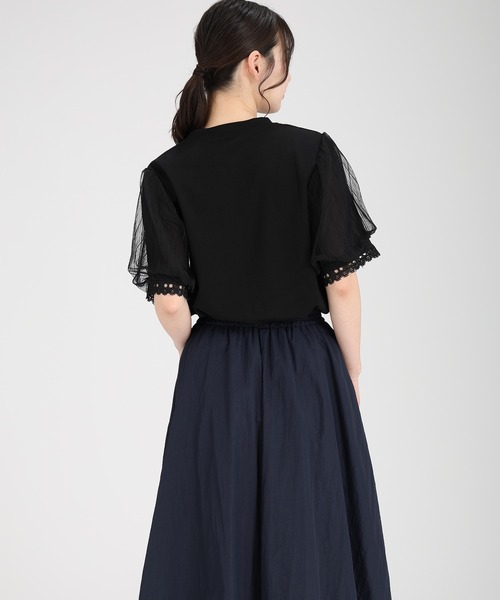 fifth(フィフス)の「パール付きパフスリーブTブラウス(Tシャツ/カットソー・レディース・ライトブルー/ブラック/ホワイト・M)」の7枚目の写真