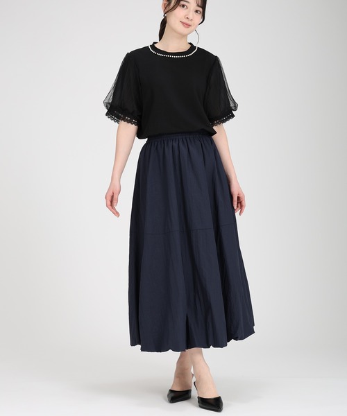fifth(フィフス)の「パール付きパフスリーブTブラウス(Tシャツ/カットソー・レディース・ライトブルー/ブラック/ホワイト・M)」の8枚目の写真