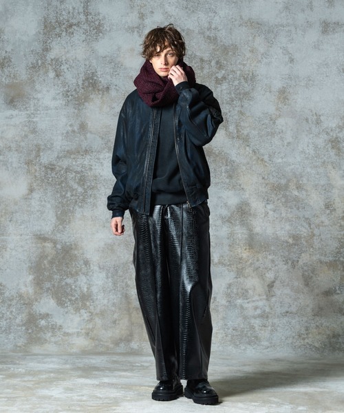 Synth Leather Baggy Slacks / シンセレザーバギースラックス