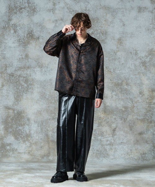 glamb（グラム）の「Synth Leather Baggy Slacks / シンセレザーバギースラックス（スラックス・メンズ・ブラック/ブラック系その他・S/M/L）」の17枚目の写真