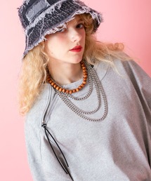 a.p.o.v. アシンメトリーバイアスショルダージップオーバーサイズTシャツ
