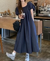 【韓国ファッション】 ワンピース  ドレス ブルー 新品 シースルー チュールワンピース 韓国ファッション 春服