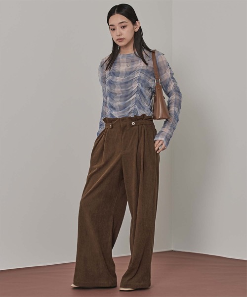 miette(ミエット)の「コーデュロイビスチェセットアップ(セットアップ・レディース・ネイビー/ブラウン・M/S)」の6枚目の写真