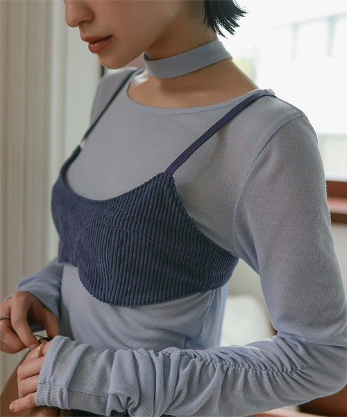 miette(ミエット)の「コーデュロイビスチェセットアップ(セットアップ・レディース・ネイビー/ブラウン・M/S)」の12枚目の写真