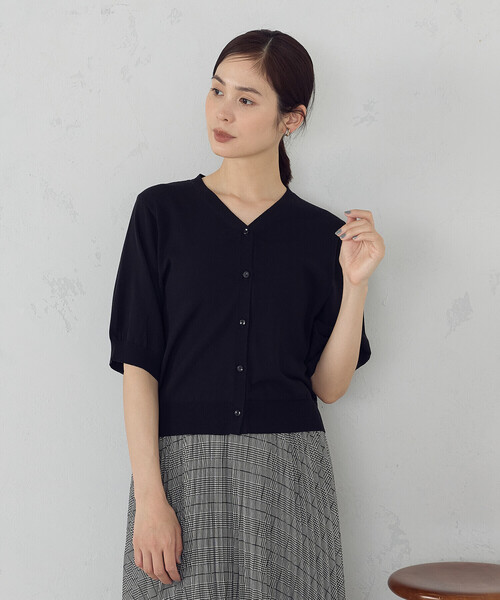 COMME CA ISM（コムサイズム）の「【接触冷感・ウォッシャブル】2WAY半袖 カーディガン（カーディガン/ボレロ・レディース・ホワイト/レッド/ブラック・MEDIUM/LARGE）」の3枚目の写真