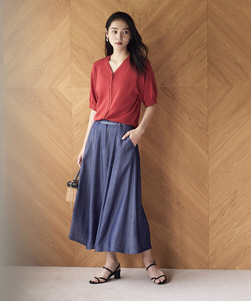 COMME CA ISM（コムサイズム）の「【接触冷感・ウォッシャブル】2WAY半袖 カーディガン（カーディガン/ボレロ・レディース・ホワイト/レッド/ブラック・MEDIUM/LARGE）」の5枚目の写真