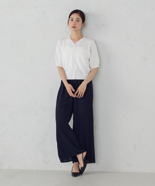 COMME CA ISM（コムサイズム）の「【接触冷感・ウォッシャブル】2WAY半袖 カーディガン（カーディガン/ボレロ・レディース・ホワイト/レッド/ブラック・MEDIUM/LARGE）」の6枚目の写真