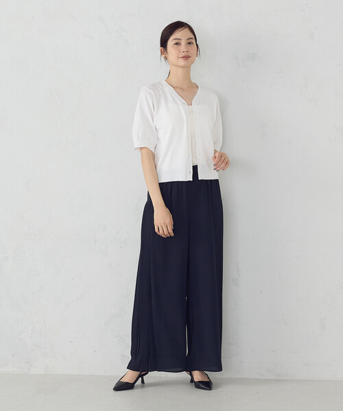 COMME CA ISM（コムサイズム）の「【接触冷感・ウォッシャブル】2WAY半袖 カーディガン（カーディガン/ボレロ・レディース・ホワイト/レッド/ブラック・MEDIUM/LARGE）」の8枚目の写真