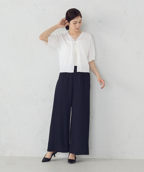 COMME CA ISM（コムサイズム）の「【接触冷感・ウォッシャブル】2WAY半袖 カーディガン（カーディガン/ボレロ・レディース・ホワイト/レッド/ブラック・MEDIUM/LARGE）」の9枚目の写真