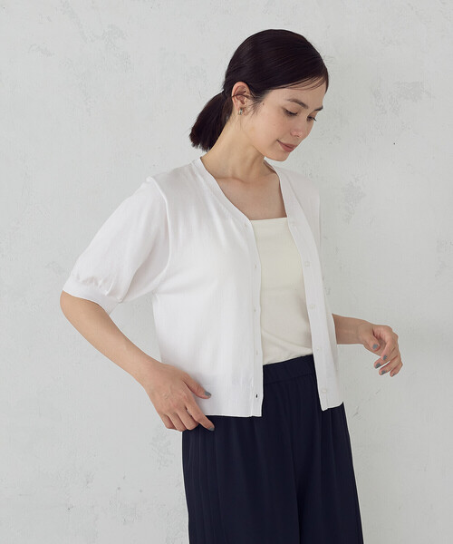 COMME CA ISM（コムサイズム）の「【接触冷感・ウォッシャブル】2WAY半袖 カーディガン（カーディガン/ボレロ・レディース・ホワイト/レッド/ブラック・MEDIUM/LARGE）」の13枚目の写真