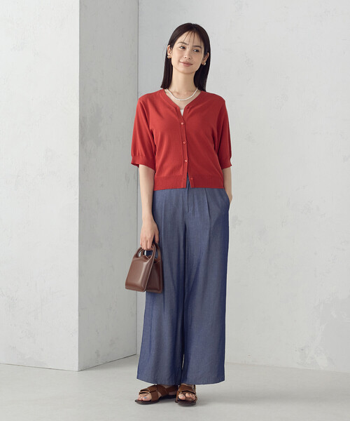 COMME CA ISM（コムサイズム）の「【接触冷感・ウォッシャブル】2WAY半袖 カーディガン（カーディガン/ボレロ・レディース・ホワイト/レッド/ブラック・MEDIUM/LARGE）」の19枚目の写真