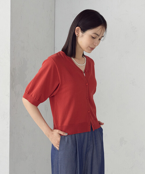 COMME CA ISM（コムサイズム）の「【接触冷感・ウォッシャブル】2WAY半袖 カーディガン（カーディガン/ボレロ・レディース・ホワイト/レッド/ブラック・MEDIUM/LARGE）」の22枚目の写真