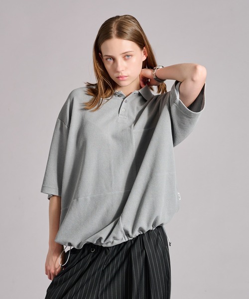 WETTEMPT（ウィテンプト）の「SWITCHING PIGMENT WAFFLE POLO / 切り替えピグメントワッフルポロ（ポロシャツ・メンズ・チャコール/ベージュ/グレー/ブルー・SMALL/MEDIUM/LARGE）」の22枚目の写真