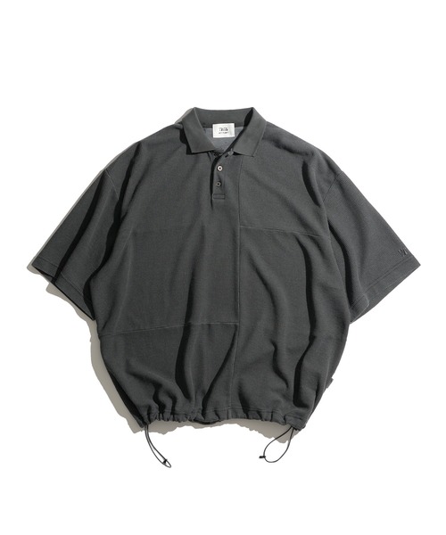 WETTEMPT（ウィテンプト）の「SWITCHING PIGMENT WAFFLE POLO / 切り替えピグメントワッフルポロ（ポロシャツ・メンズ・チャコール/ベージュ/グレー/ブルー・SMALL/MEDIUM/LARGE）」の5枚目の写真