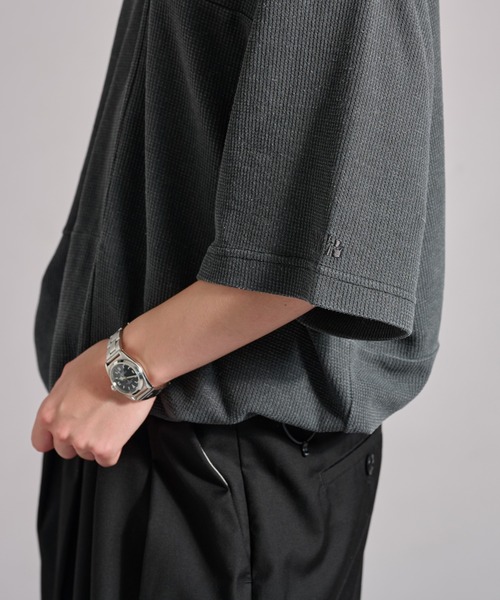 WETTEMPT（ウィテンプト）の「SWITCHING PIGMENT WAFFLE POLO / 切り替えピグメントワッフルポロ（ポロシャツ・メンズ・チャコール/ベージュ/グレー/ブルー・SMALL/MEDIUM/LARGE）」の20枚目の写真