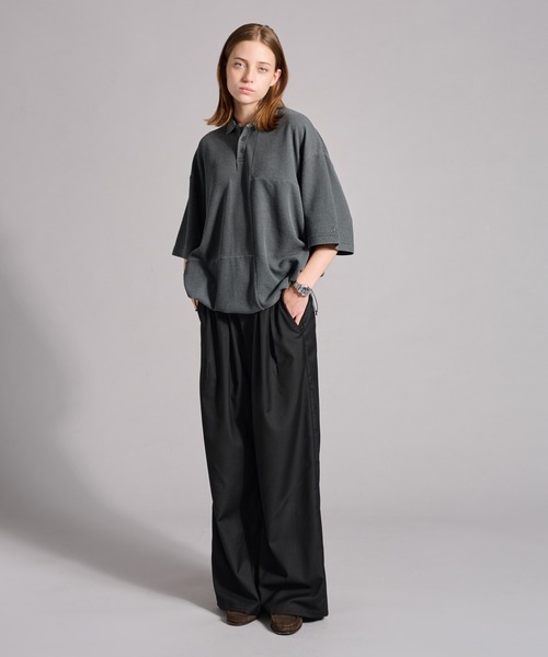 WETTEMPT（ウィテンプト）の「SWITCHING PIGMENT WAFFLE POLO / 切り替えピグメントワッフルポロ（ポロシャツ・メンズ・チャコール/ベージュ/グレー/ブルー・SMALL/MEDIUM/LARGE）」の12枚目の写真