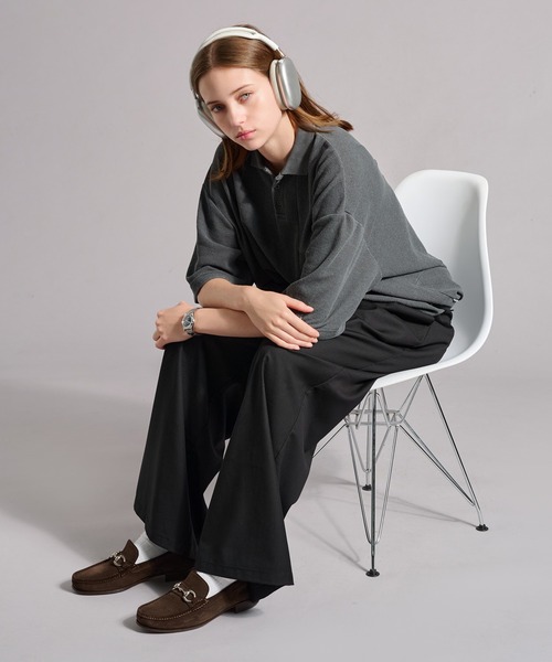 WETTEMPT（ウィテンプト）の「SWITCHING PIGMENT WAFFLE POLO / 切り替えピグメントワッフルポロ（ポロシャツ・メンズ・チャコール/ベージュ/グレー/ブルー・SMALL/MEDIUM/LARGE）」の17枚目の写真