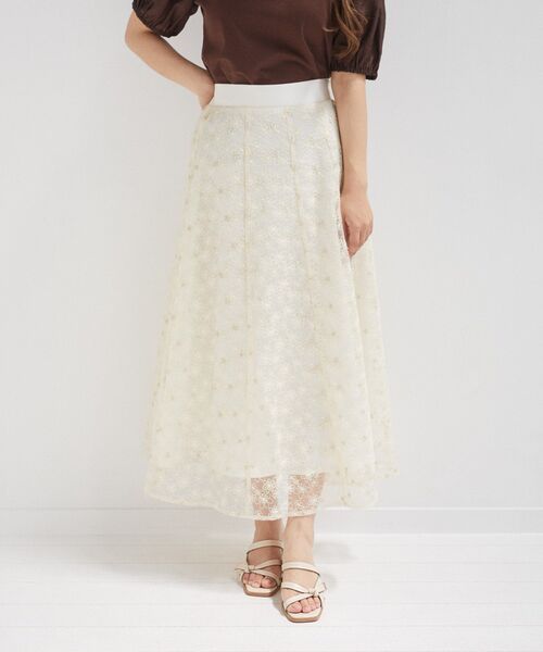 Areeam（アリーム）の「フラワー刺繍チュールスカート（スカート・レディース・オフホワイト/ライトパープル・FREE）」の15枚目の写真