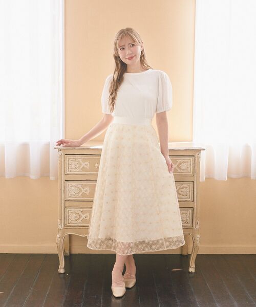 Areeam（アリーム）の「フラワー刺繍チュールスカート（スカート・レディース・オフホワイト/ライトパープル・FREE）」の19枚目の写真