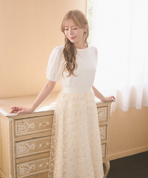 Areeam（アリーム）の「フラワー刺繍チュールスカート（スカート・レディース・オフホワイト/ライトパープル・FREE）」の21枚目の写真