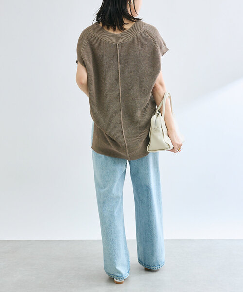 RIVE DROITE(リヴドロワ)の「【ウォッシャブル】ギマコットンニットベスト(ニット/セーター・レディース・チャコールグレー/モカ・FREE)」の13枚目の写真