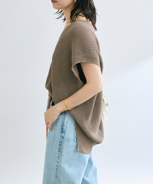 RIVE DROITE(リヴドロワ)の「【ウォッシャブル】ギマコットンニットベスト(ニット/セーター・レディース・チャコールグレー/モカ・FREE)」の11枚目の写真