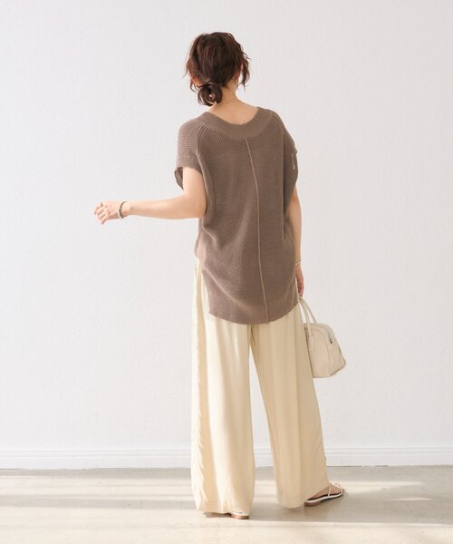 RIVE DROITE(リヴドロワ)の「【ウォッシャブル】ギマコットンニットベスト(ニット/セーター・レディース・チャコールグレー/モカ・FREE)」の6枚目の写真