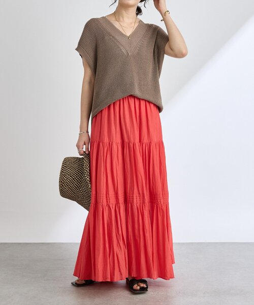 RIVE DROITE(リヴドロワ)の「【ウォッシャブル】ギマコットンニットベスト(ニット/セーター・レディース・チャコールグレー/モカ・FREE)」の4枚目の写真