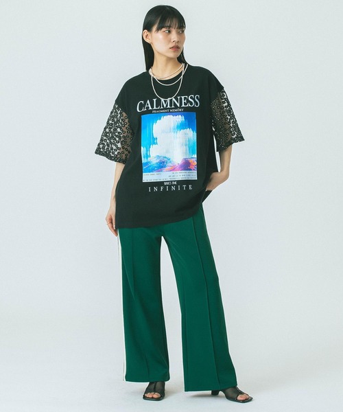 OKIRAKU×ROSEBUD)DAISY SLEEVE GRAPHIC TEE（Tシャツ/カットソー