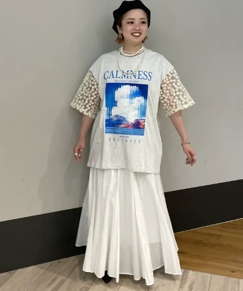 OKIRAKU×ROSEBUD)DAISY SLEEVE GRAPHIC TEE（Tシャツ/カットソー