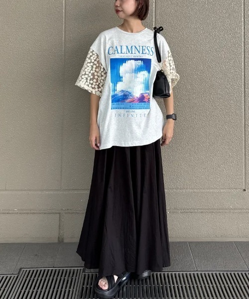 OKIRAKU×ROSEBUD)DAISY SLEEVE GRAPHIC TEE（Tシャツ/カットソー