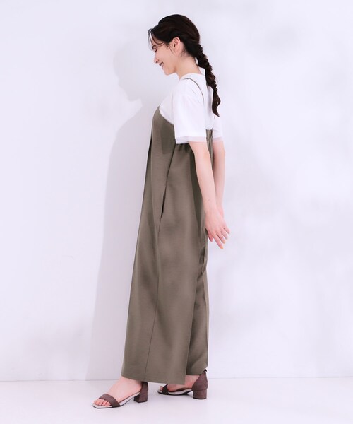 DRESKIP（ドレスキップ）の「【S-LL】Iラインですっきり見え 大人見えサロペット（サロペット/オーバーオール・レディース・ブラック/ブラウン系/チャコールグレー・01/02/03/04）」の14枚目の写真