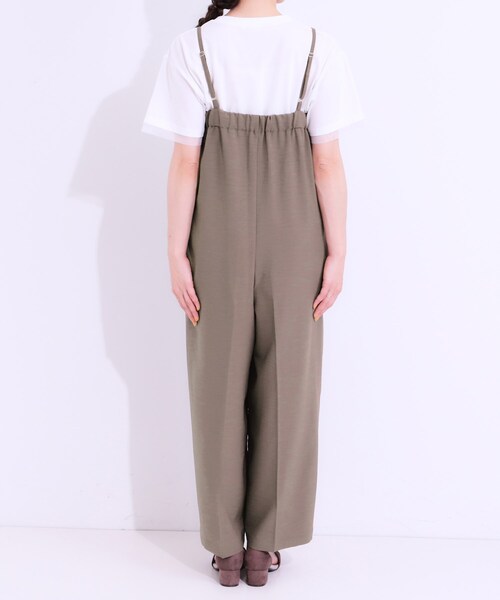 DRESKIP（ドレスキップ）の「【S-LL】Iラインですっきり見え 大人見えサロペット（サロペット/オーバーオール・レディース・ブラック/ブラウン系/チャコールグレー・01/02/03/04）」の18枚目の写真