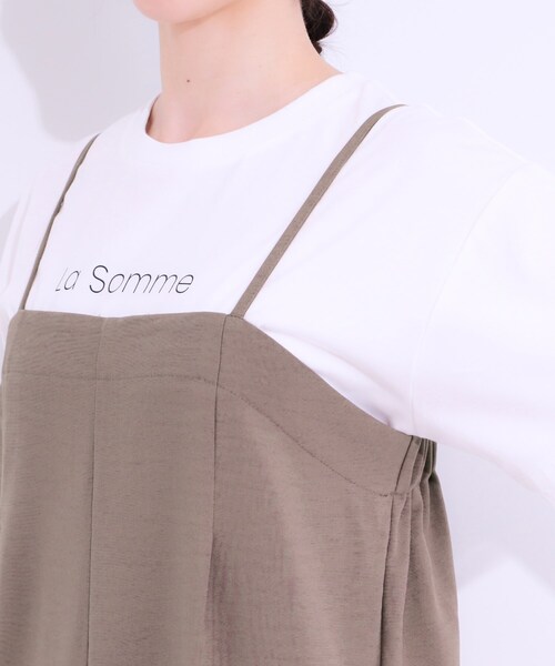 DRESKIP（ドレスキップ）の「【S-LL】Iラインですっきり見え 大人見えサロペット（サロペット/オーバーオール・レディース・ブラック/ブラウン系/チャコールグレー・01/02/03/04）」の20枚目の写真