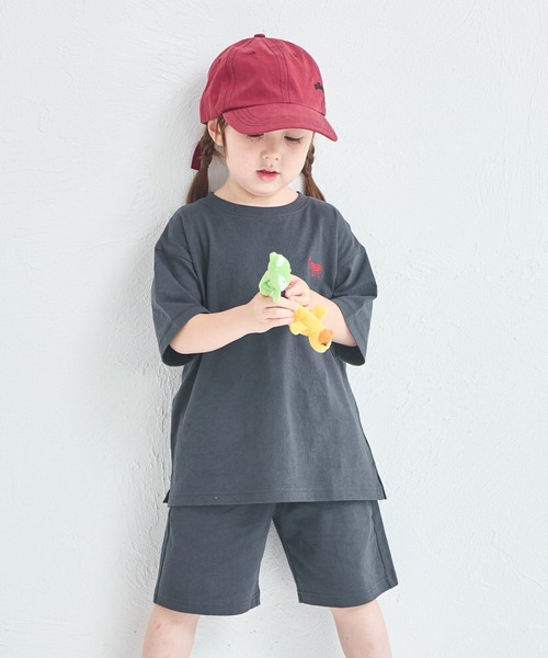 pairmanon(ペアマノン)の「【UVカット】【吸水速乾】【接触冷感】サマーファンクション ワンポイント刺繍セットアップ(セットアップ・キッズ・ライトピンク/ライトベージュ/ブラック・130/150/110/100/140/120/90)」の4枚目の写真