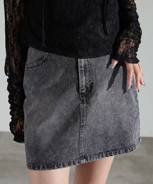 ラインストーンデニムミニスカート【ZOZOTOWN限定アイテム】