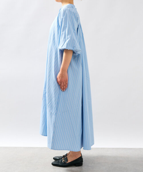 un dix cors（アンディコール）の「《一枚で着映え》スキッパーストライプワンピース（シャツワンピース・レディース・ブラック/ブルー/キャメル・FREE）」の14枚目の写真