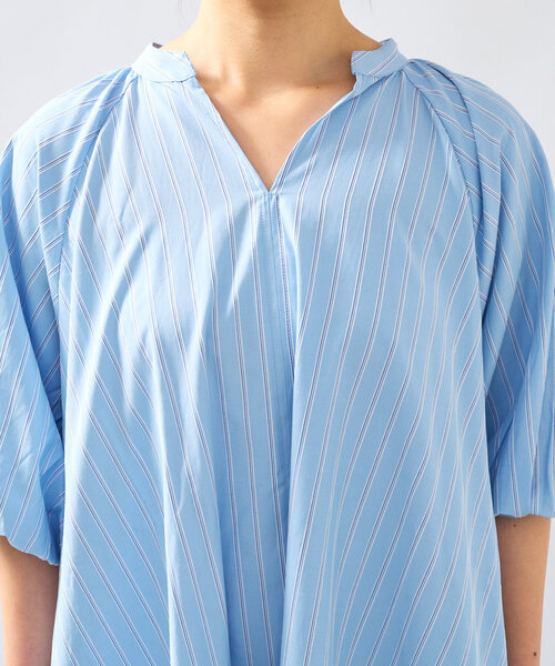 un dix cors（アンディコール）の「《一枚で着映え》スキッパーストライプワンピース（シャツワンピース・レディース・ブラック/ブルー/キャメル・FREE）」の16枚目の写真