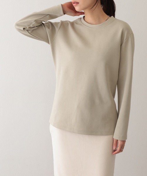 DAYRA(デイラ)の「ソリッドカラー クルーネック 長袖 ベーシック Tシャツ(Tシャツ/カットソー・レディース・ブラック/チャコールグレー/ホワイト/ベージュ/モカ/ミント・FREE/S)」の11枚目の写真