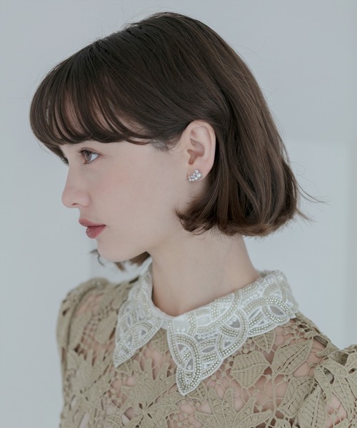 Leja(レジャ)の「【LEJA】パールビジューカーブピアス結婚式 パーティー 成人式 二次会 同窓会 お呼ばれ オケージョン 20代 30代(ピアス(両耳用)・レディース・シルバー・FREE)」の3枚目の写真