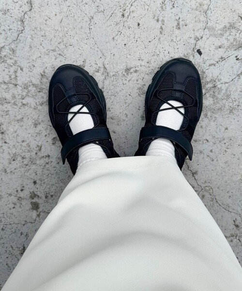 fredy emue（フレディエミュ）の「ベルクロメッシュスニーカー（スニーカー・レディース・ブラック/オフホワイト・M/S/L）」の6枚目の写真