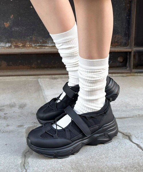 fredy emue（フレディエミュ）の「ベルクロメッシュスニーカー（スニーカー・レディース・ブラック/オフホワイト・M/S/L）」の15枚目の写真