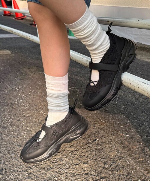 fredy emue（フレディエミュ）の「ベルクロメッシュスニーカー（スニーカー・レディース・ブラック/オフホワイト・M/S/L）」の18枚目の写真