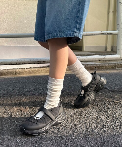 fredy emue（フレディエミュ）の「ベルクロメッシュスニーカー（スニーカー・レディース・ブラック/オフホワイト・M/S/L）」の19枚目の写真